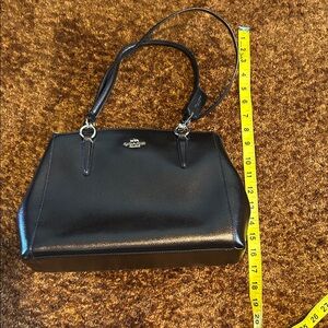 Coach Chocolate Leather Satchel with Silver Accents